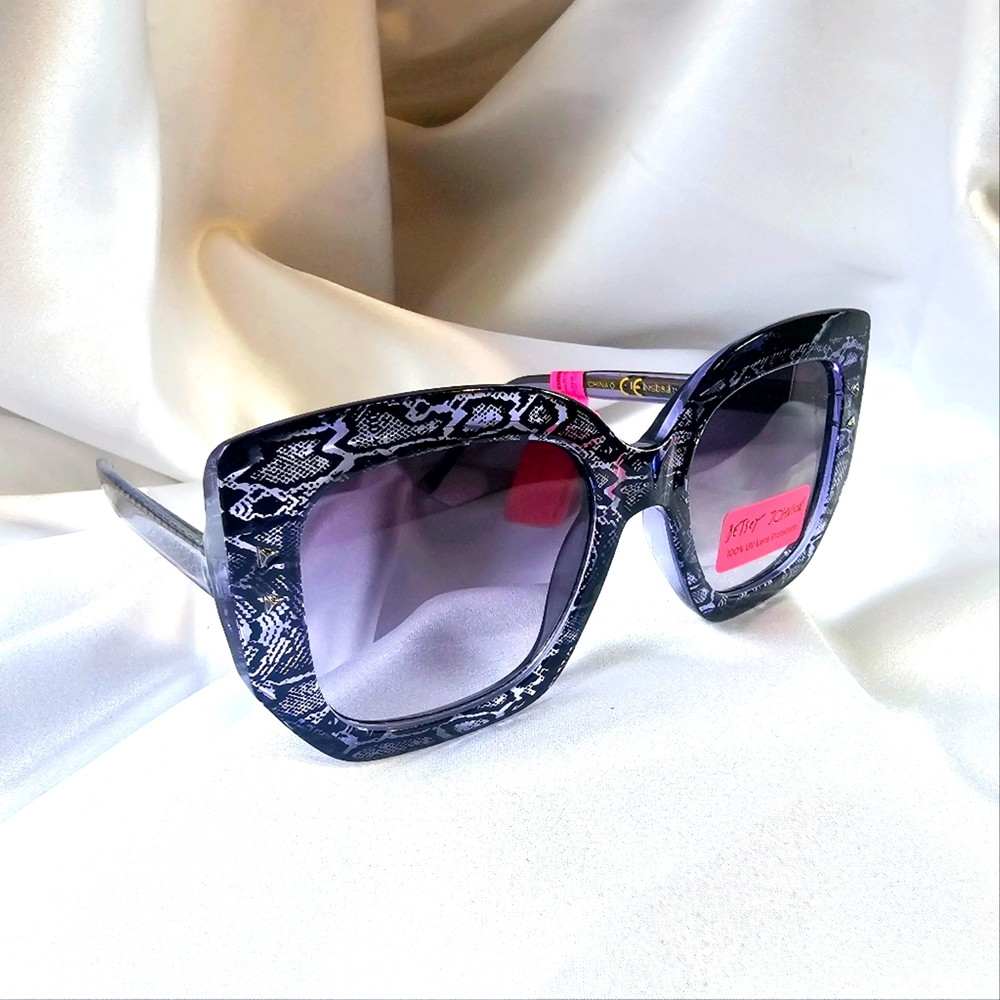 Betsey Johnson Purple & Silver Snake Square Sunglasses